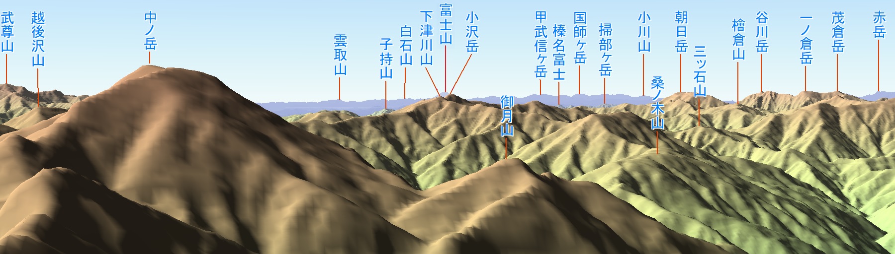 越後駒ヶ岳から南南東／50mm
