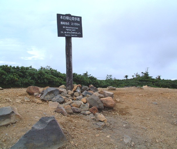 本白根山遊歩道最高地点