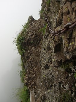 八峰キレットのクサリ