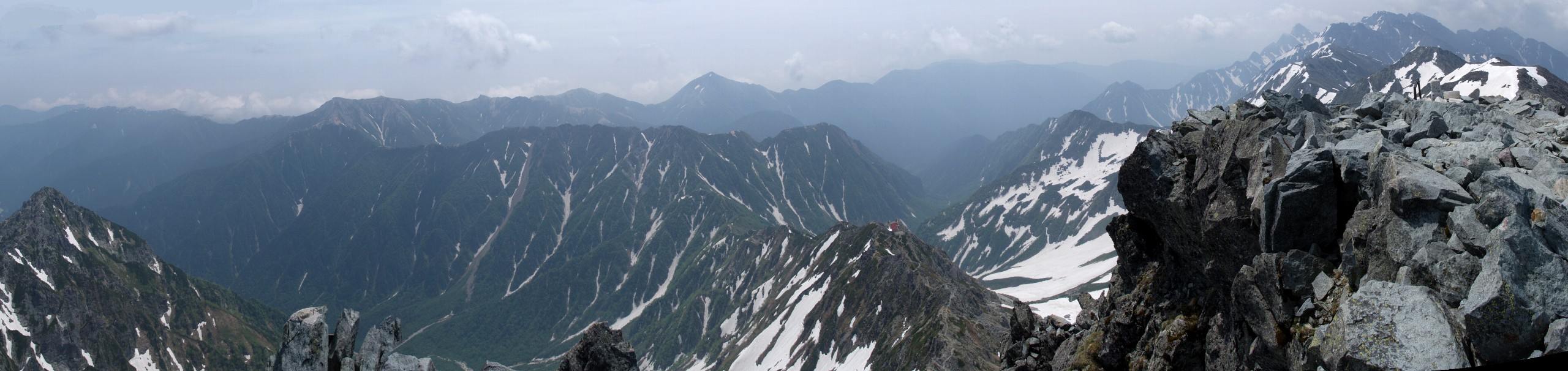 槍ヶ岳山頂から北-東-南