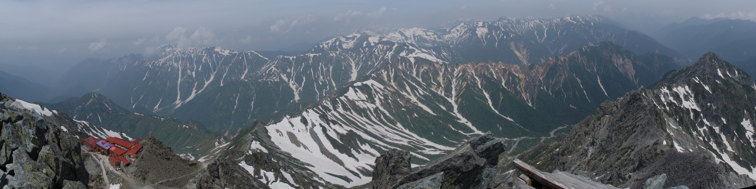 槍ヶ岳山頂から南-西-北