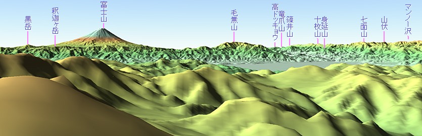 瑞牆山山頂より南