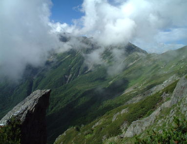 間ノ岳沈む