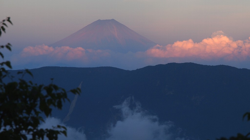 荒川小屋からの富士山・夕