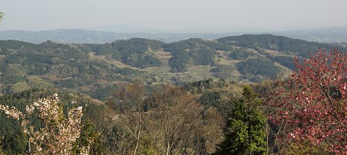 棚田の山々