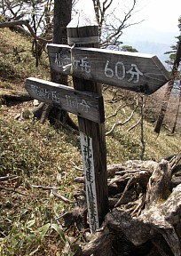 孔雀岳の道標