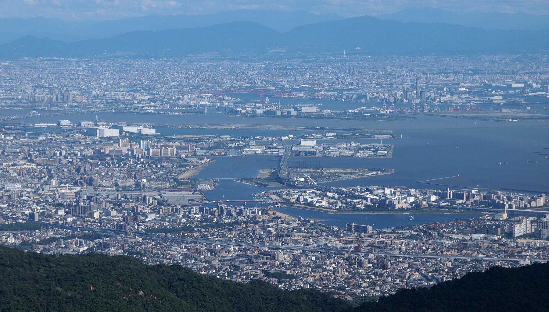 六甲最高峰から大阪湾