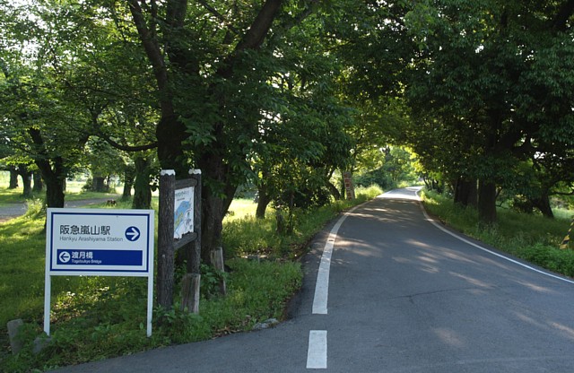 嵐山公園入口車道