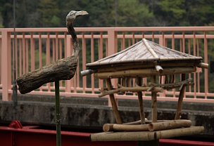 水鳥とあずま屋