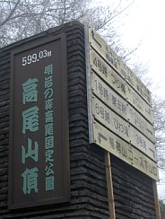 「標高599.0m 高尾山頂」