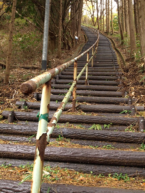 手すり付きの階段