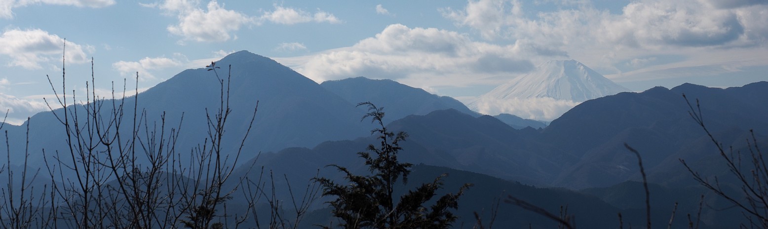 大室山と富士山