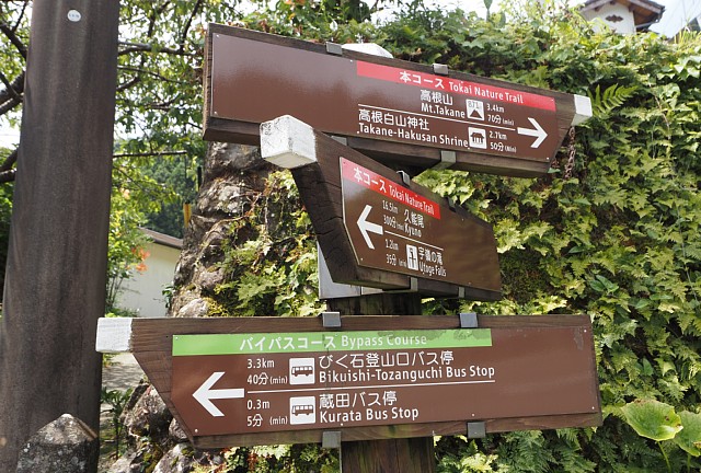 静岡バイパスコース分岐の道標