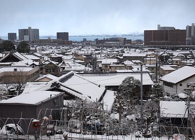 琵琶湖と大津の町